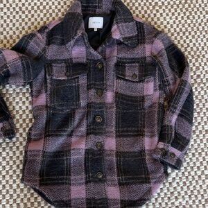 Anthropologie Plaid Button Down jacket  - Black and Purple